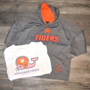 Clemson University Tigers 2xl XXL Hoodie & Vineyard Vines Pocket T-Shirt Mens